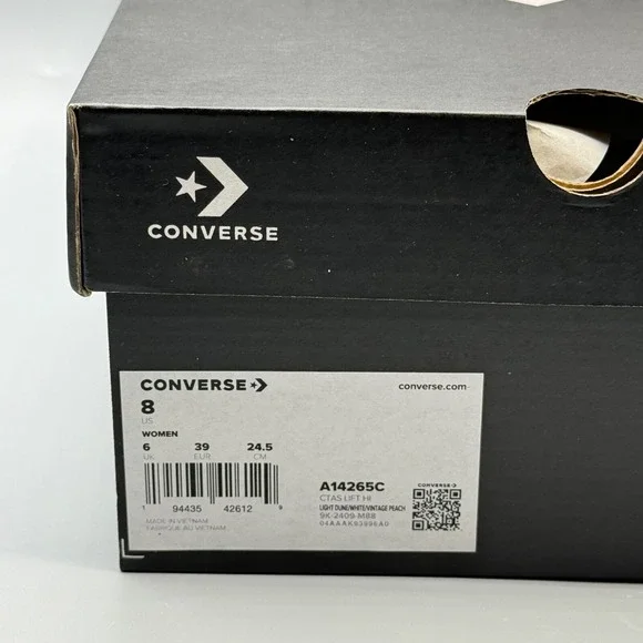 Converse Women's 8 Hi Top Sneakers Platform CTAS Lift Embroidered Flower A14265C - Picture 12 of 15